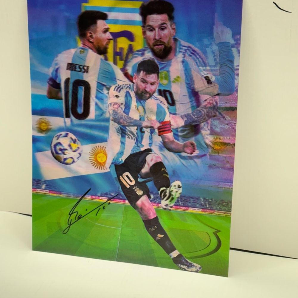 3D Lenticular Flip Poster 12x16 Soccer Legend Argentina Barcelona Inter Miami